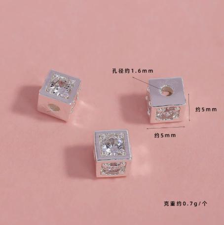 Zircon Spacer Beads Square Beads for Bracelet and Necklace Making Jewelry Supplies