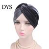 Cappello Turban Indiano Cappellino Colore Unico Forma a Croce Donna Elasticizzato Senza Berretto Copricapo Visiera per Primavera Autunno Inverno Spesso