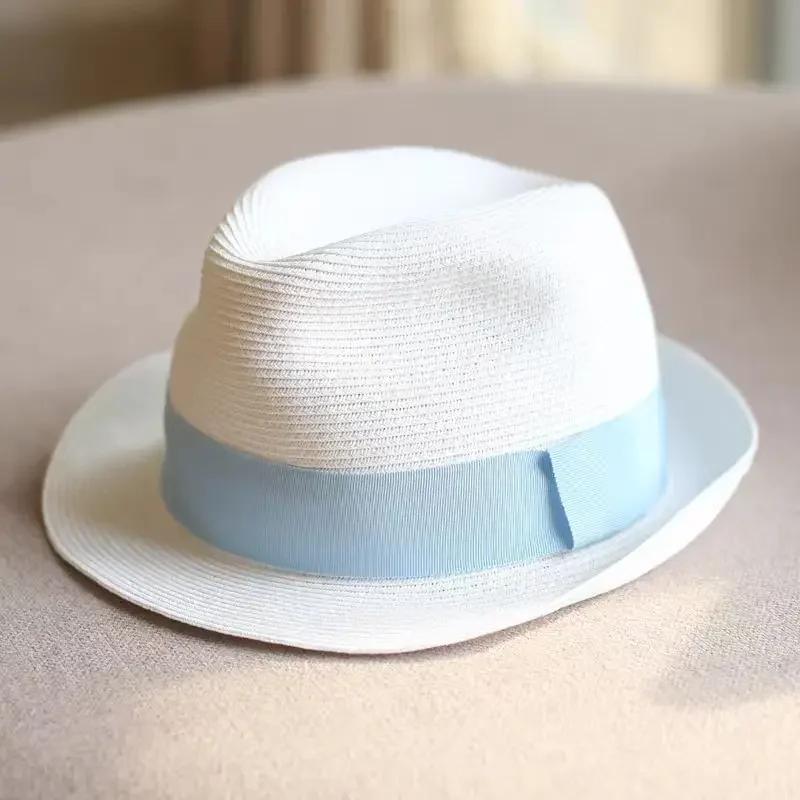 Unisex Foldable Straw Sun Hats Men Women Fashion Summer Sunscreen Beach Hat Retro Jazz Panama Cowboy Fedora Hat  sale