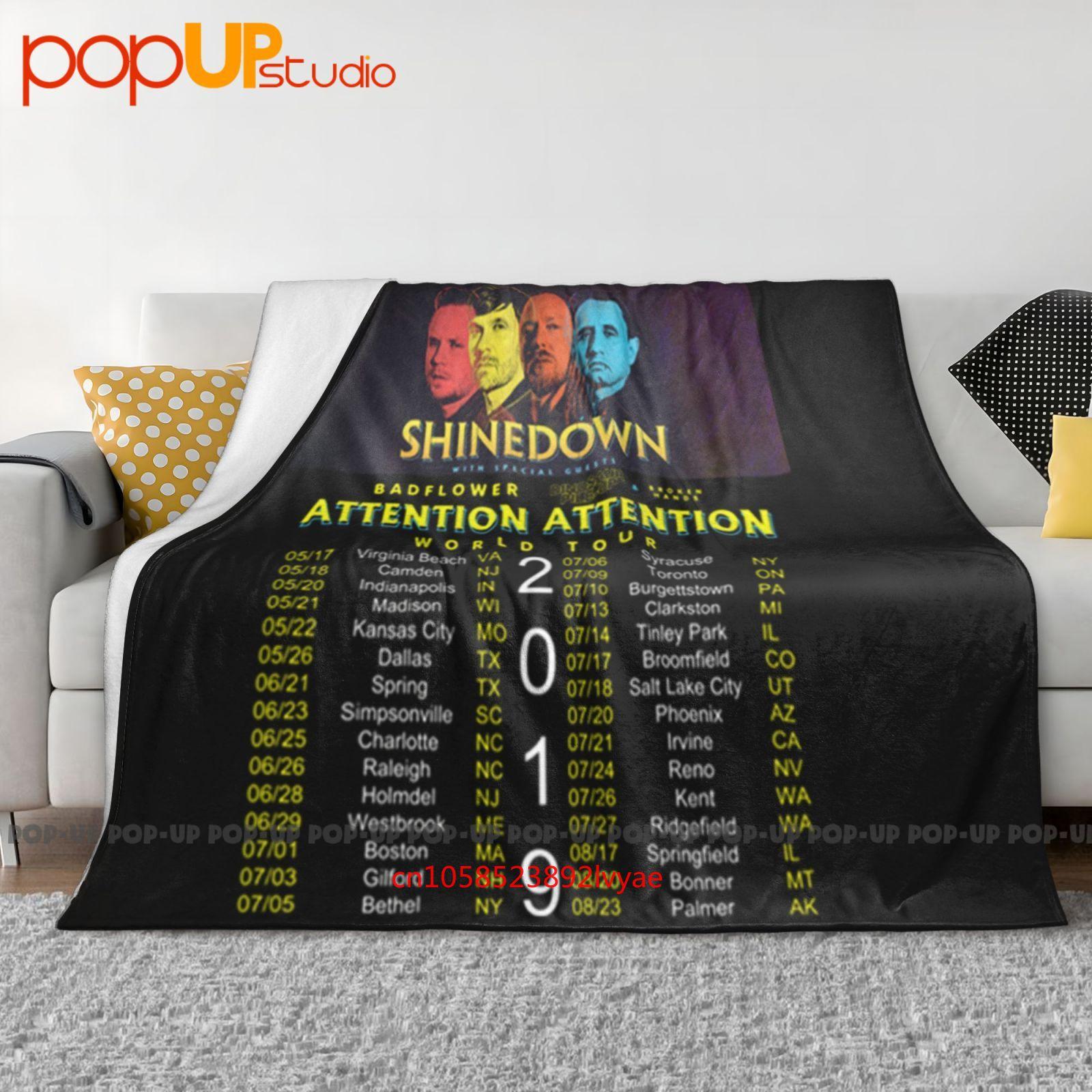 Shinedown Attention Attention Tour Ultra-Soft Blanket Quilt Winter Sofa Cover Bed Covers Size: 75*100cm, Weight: 230 GSM