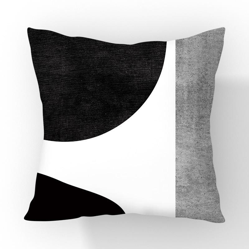 Nový kontrastní barevný polštář s geometrickým vzorem, prošíváním, černý povlak na polštář, obývací pokoj, pohovka, polštář, povlak na polštář do auta