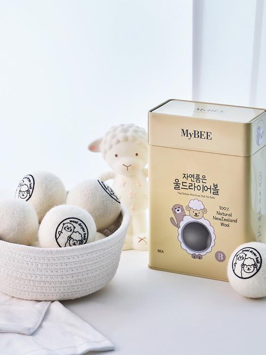 MyBEE Natürliche Wolle Trocknerbälle 6er-Pack