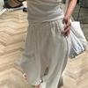 Wide Leg White Linen Pants Woman Casual Basic Summer 2024 Oversize Female Straight Trousers Baggy Elastic Waist Pants