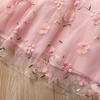 Summer Children's Clothing Embroidery Flower Lace Mesh Princess Dress Girls Clothes Baby A-Line Casual Party Flying Sleeve Dress
