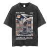 2026 Osaka Dotonbori Japan Illustration Doppelseitiger Druck T-Shirts Herren Damen Vintage Gewaschen Japanischer Ukiyo-e Stil Stadtansicht Baumwolle Kurzarm