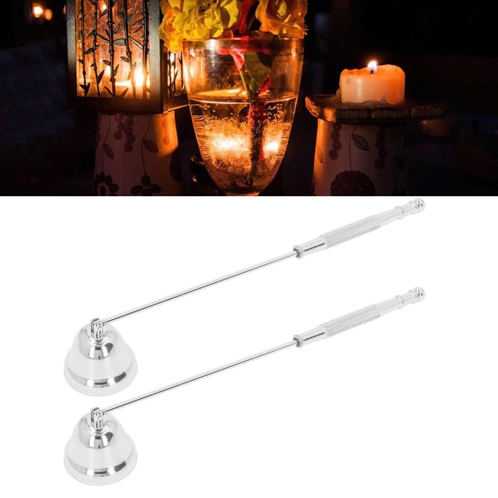 2Pcs Bell shaped design Candle Snuffer Stainless steel Candle Extinguisher Candle wick protection серебряный