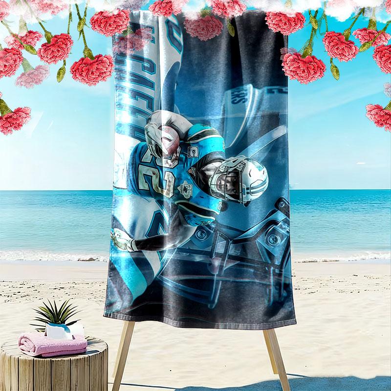 Christian McCaffrey Print Beach Towel, Large Soft Quick Dry Towel for Beach Camping Swimming