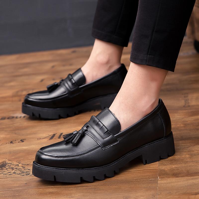 Fashion Male Slip-on Driving Shoes Luxury Brand All-match Moccasins Thick Bottom Tassel Loafers Mens Casual Shoes Leisure Walk