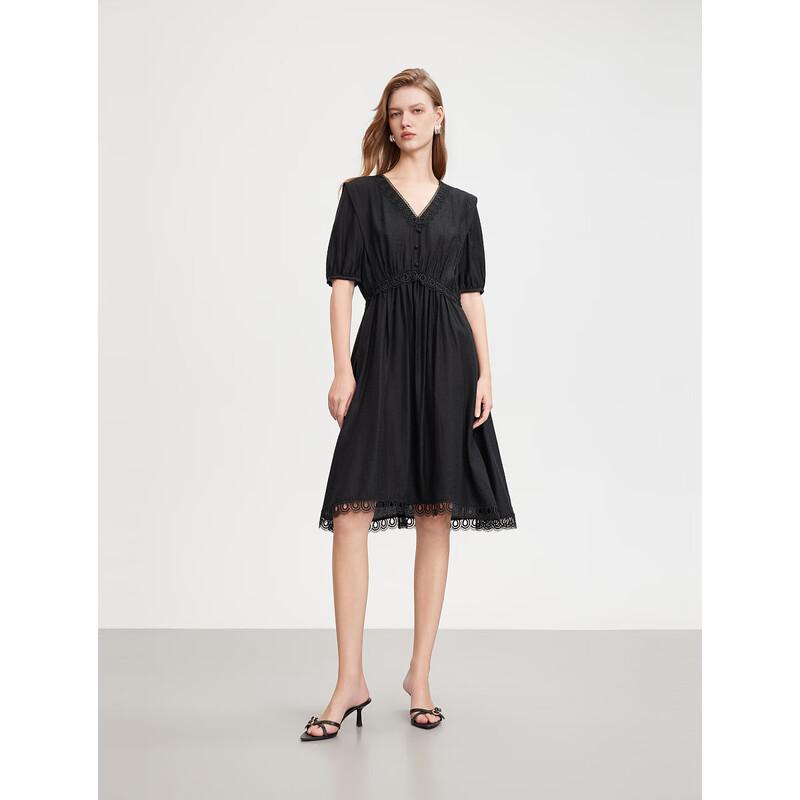 ELLE Women's V-Neck Slimming Mini Dress