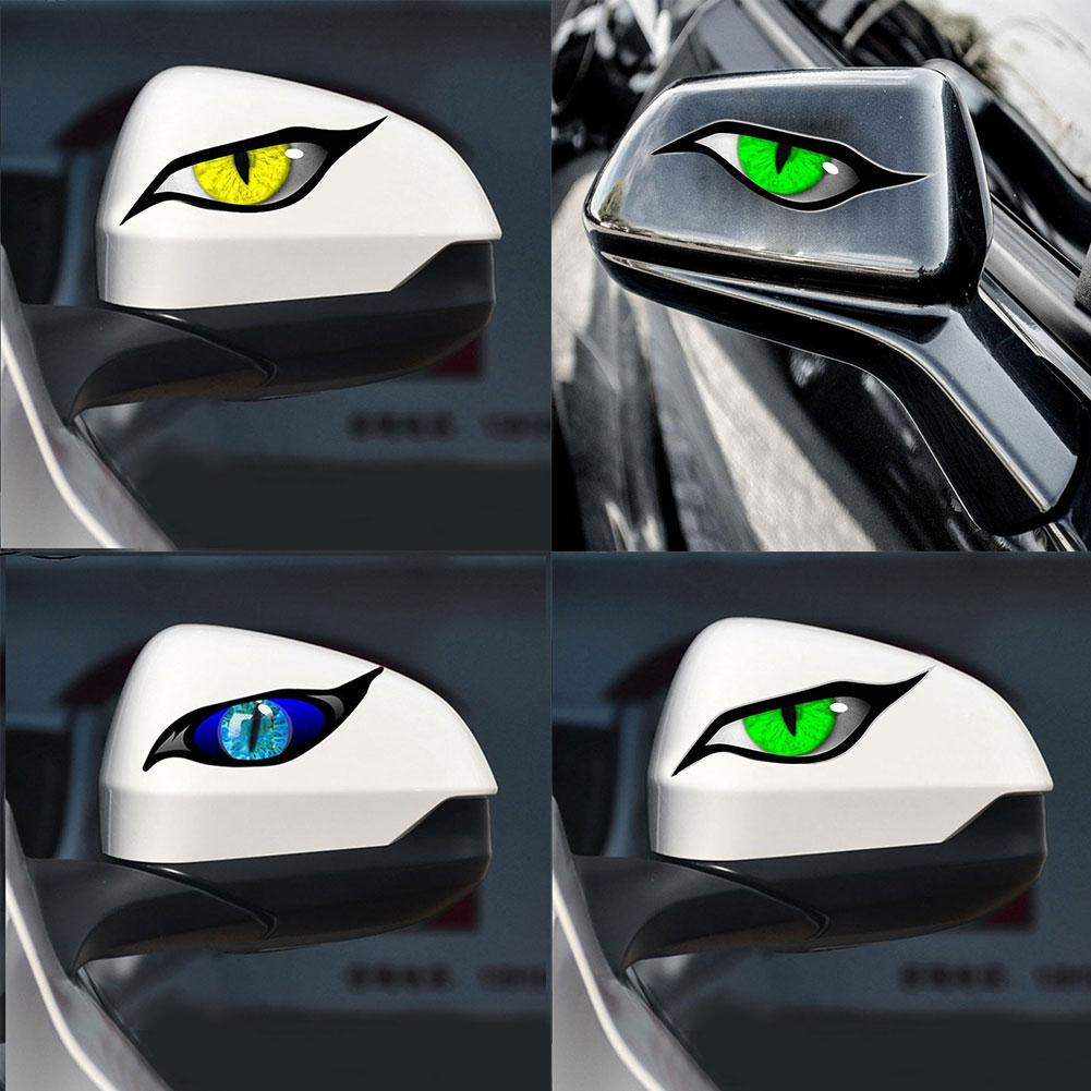 1 Pair Reflective Eyes Stickers For Car Rearview Mirror Strong Reflective Cat Eyes Waterproof Scratches Decoration Sticker