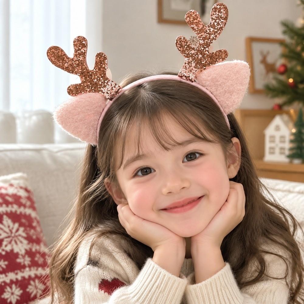 Novelty Santa Claus Hair Accessories Lightweight Reindeer Antler Hair Hoop Party
