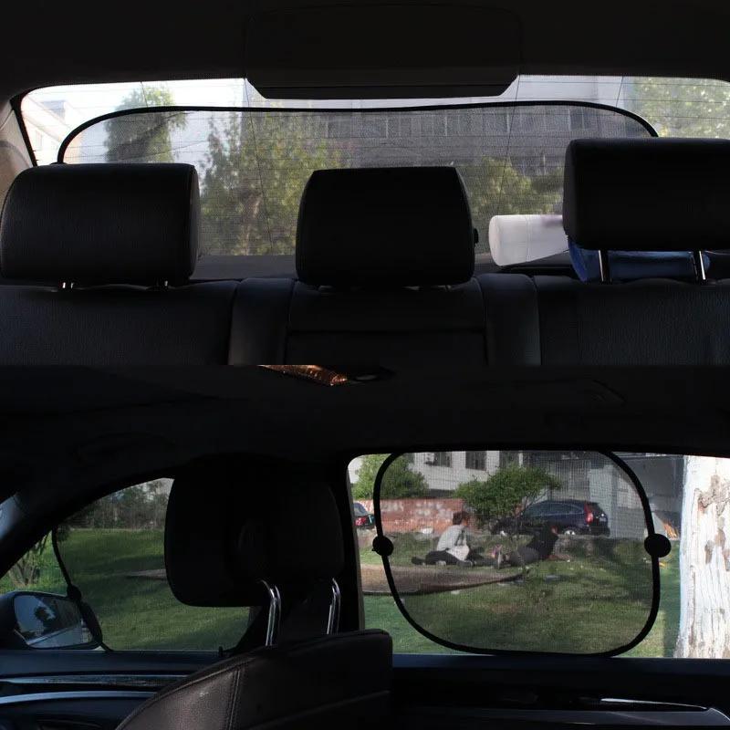 Car Window Sunshade Cover Sun UV Protection Auto Front Rear Black Window Curtain Side Glass Mesh Sunshades Accessories