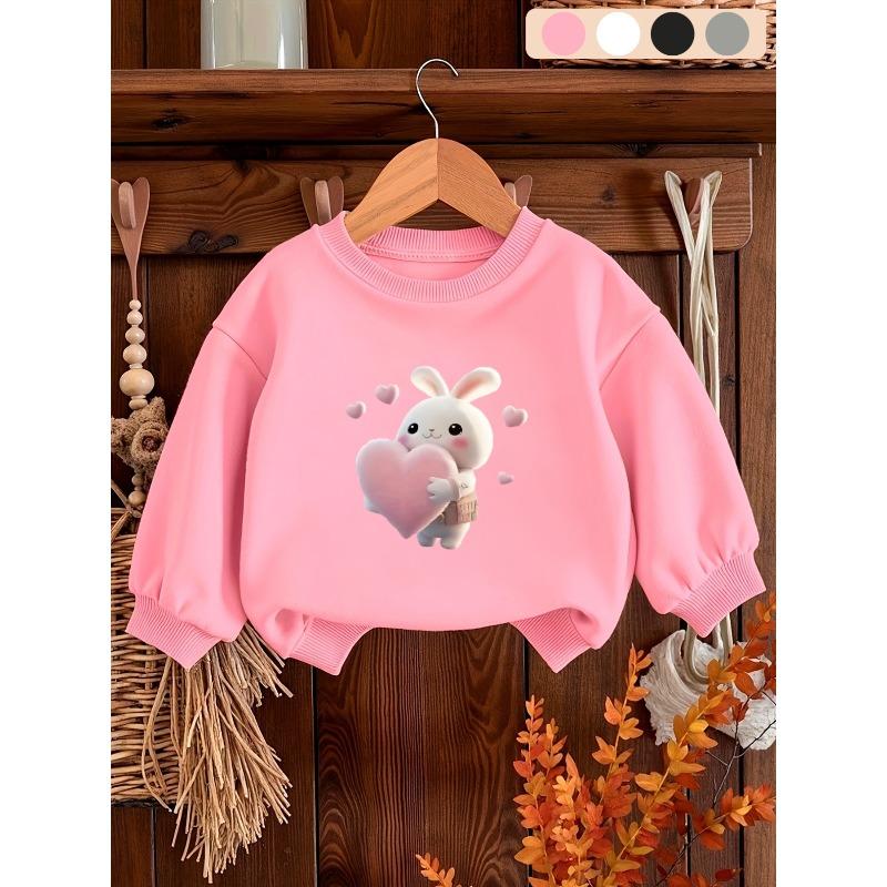 European Size Cute Print Pattern Easy Sweet Baby Unisex Spring Lightweight Round Neck Sweatshirt