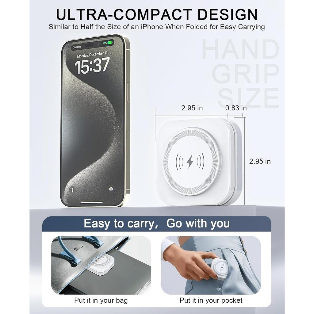 5-in-1 Magnetic Wireless Charging Stand for Apple MagSafe Charger with Night Light for  Watch,  Travel Magnetic Charger Nightstand Charging Station