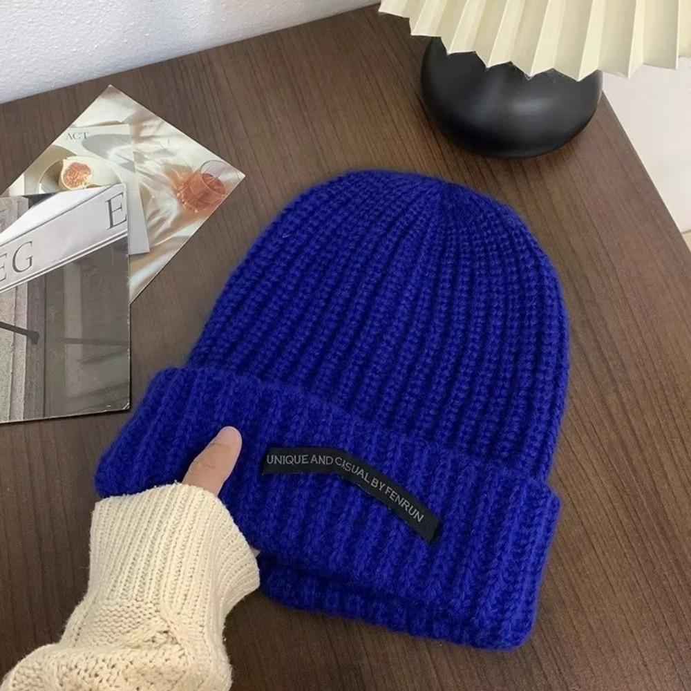 Solid Color Knitted Hat Warm Hip Hop Caps New Leisure Cap for Women Men