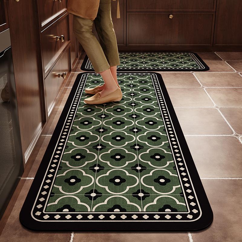 American Kitchen Floor Mat, Water-Absorbing And Oil-Proof Diatom Mud Cushion, Dirt-Resistant And Easy To Take Care Of, Household Kitchen Door Mat, No