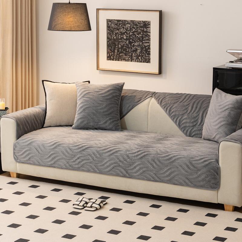 Crystal Fleece Sofa Cushion Winter High-End Four-Season Universal  New Plush Seat Cushion Light Luxury Sofa Cover Towel