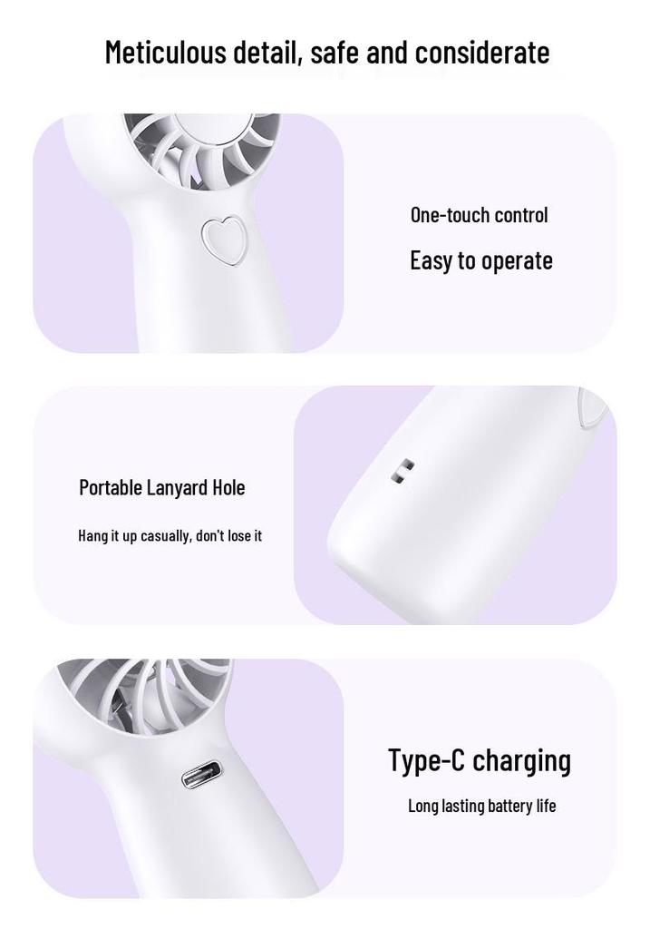 Portable Mini Handheld Smart Fan with Digital Display