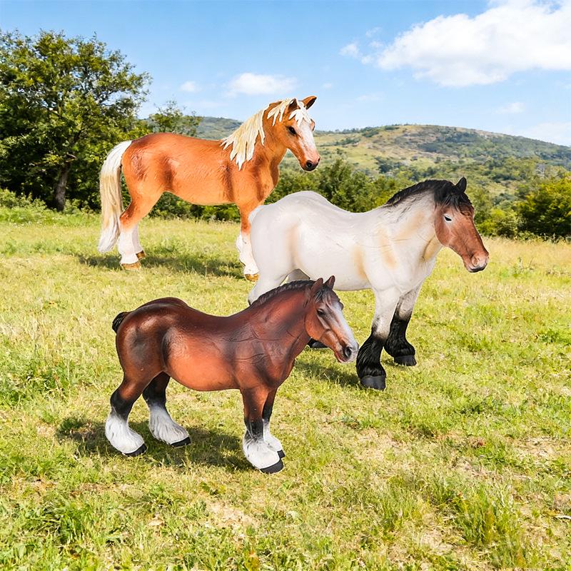 Solid Simulation Toy: Thousand Li Horse, Dutch Draft Stallion & Tennessee Walking Mare