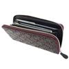 [Inden-ya] Inden 2317 Purse F, Purple Deerskin with Black Lacquer, Rose Petite Pattern, 10cm X 19cm X 2cm, Round Zipper Long Wallet