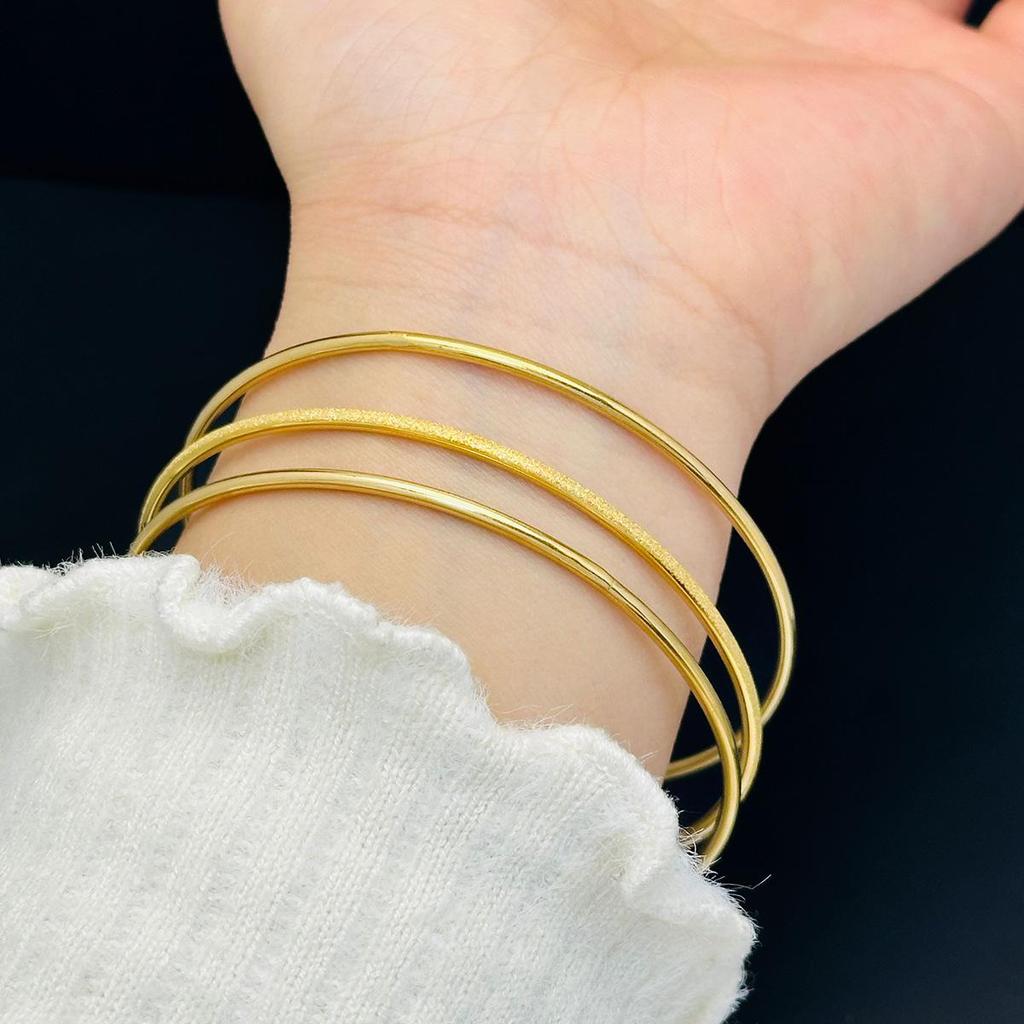 Elegant Ethnic Gold Bangle for Women - Durable Titanium Steel Bracelet