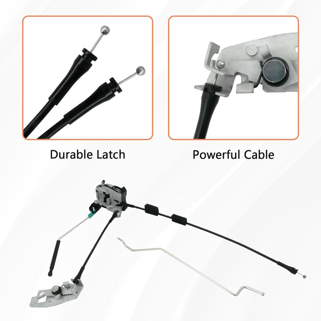 Rear Door Latch Assembly With Cable & Rod, Right Passenger Side For Ford 1992- E150 E250 E350 Econoline Van, Cargo Door Lock Latch Connective Repair