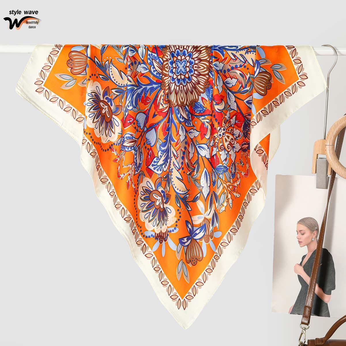 Korean Style Versatile Silk Print Women s Neck Scarf - Spring/Summer Fashion 70*70CM