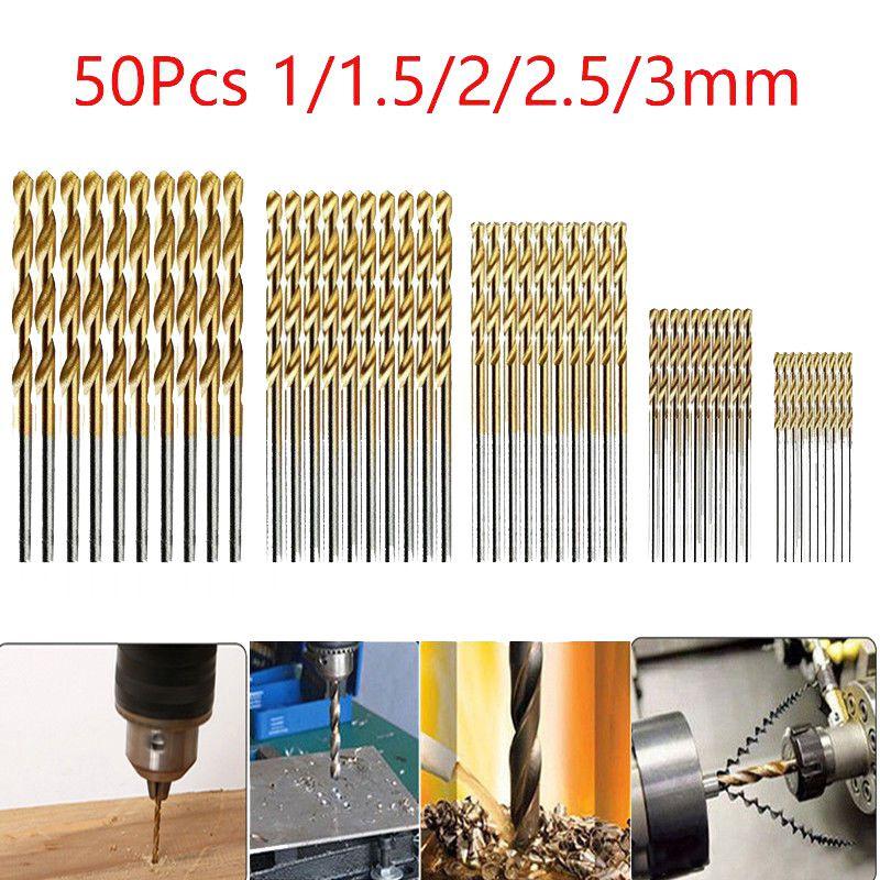 High Durability 50pcs Titanium Coated Hss High Speed Steel Drill Bit Set For Versatile Applications