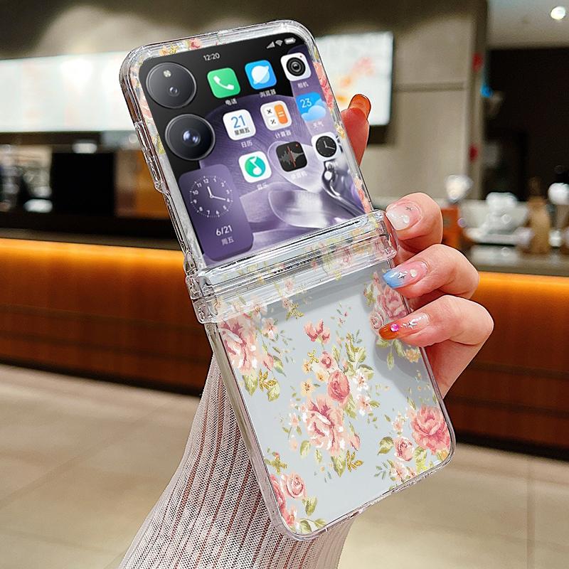 Чехол с шарниром и цветочным принтом «Маргаритки» для Xiaomi Mix Flip Funda Ударопрочный прозрачный жесткий складной чехол из поликарбоната для Xiaomi Mixflip Xiaomi Mix Flip