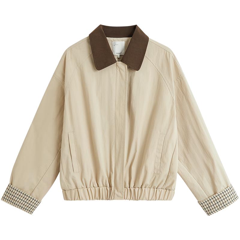 

INMAN Women s Barn Style Color-Block Short Jacket L