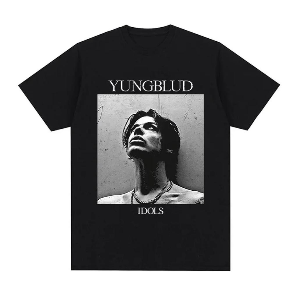 Yungblud Idios Black Square Photo Graphic Print T Shirt Unisex Unisex Clothing Short Sleeve T-shirts Casual Cotton Oversized T-shirt