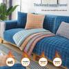Plush Flannel Non-Slip Sofa Cushion and Full Wrap Winter Sofa Cover