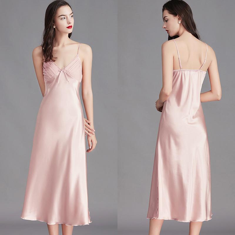 Yaoting Plus Size Ice Silk Camisole Nightdress for Women - Sexy Summer Loungewear CQ311