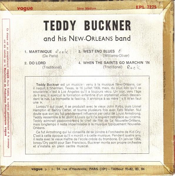 

7inch Record TEDDY BUCKNER HIS NEWORLEANS BAN Martinique Boby Shafto EPL72755 DISQUES VOGUE 1956 France Jazz Used