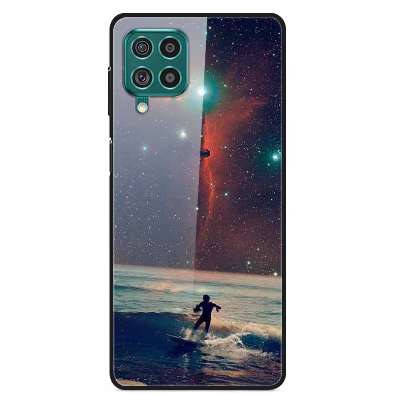 For Samsung M32 Case Tempered Glass Hard Back Cover Case For Samsung Galaxy A12 A22 M32 Phone Case Cover M 32 A 22 Funda Coque