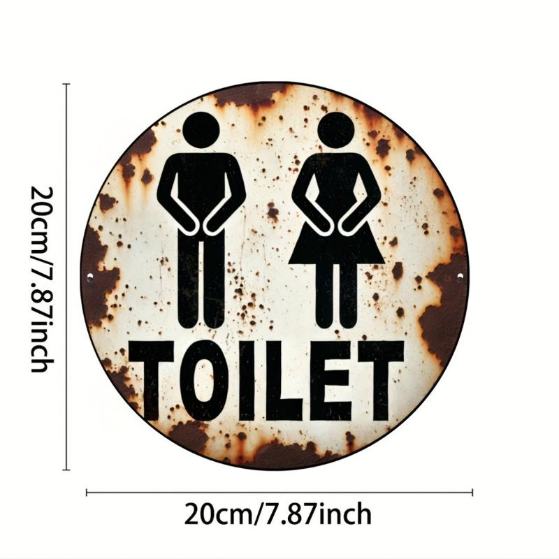 Vintage Clown Metal Sign 7.8" Round Aluminum Wall Art Humorous Bathroom Decor Bar Cafe Beach House