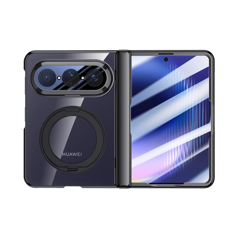 Applicable To Huawei Puraxmax Mobile Phone Case Film Integrated Rotating Bracket Magnetic Attraction Transparent All-inclusive Anti-drop Hinge Electro