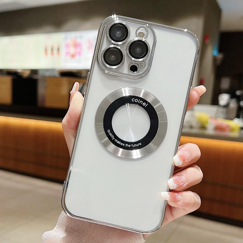 Magnifying Glass Electroplated Magnetic Lens Film Mobile Phone Case for IPhone16Plus for Apple 15ProMax14/13