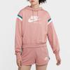 Nike Letter Brand Logo Print Color Block Sleeve Hoodie Women Hoodies Pink CU5924-685