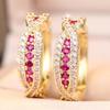 Brilliant Four Color Option Zircon Cross Twisted Hoop Earrings for Women Daily Wear and Party