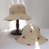 NEW Y2K Beach Flower Straw Hat Summer Women Visor Bucket Hat Fisherman Hat Hand Weaving Panama Girl Fishing Handmade Sun Hats