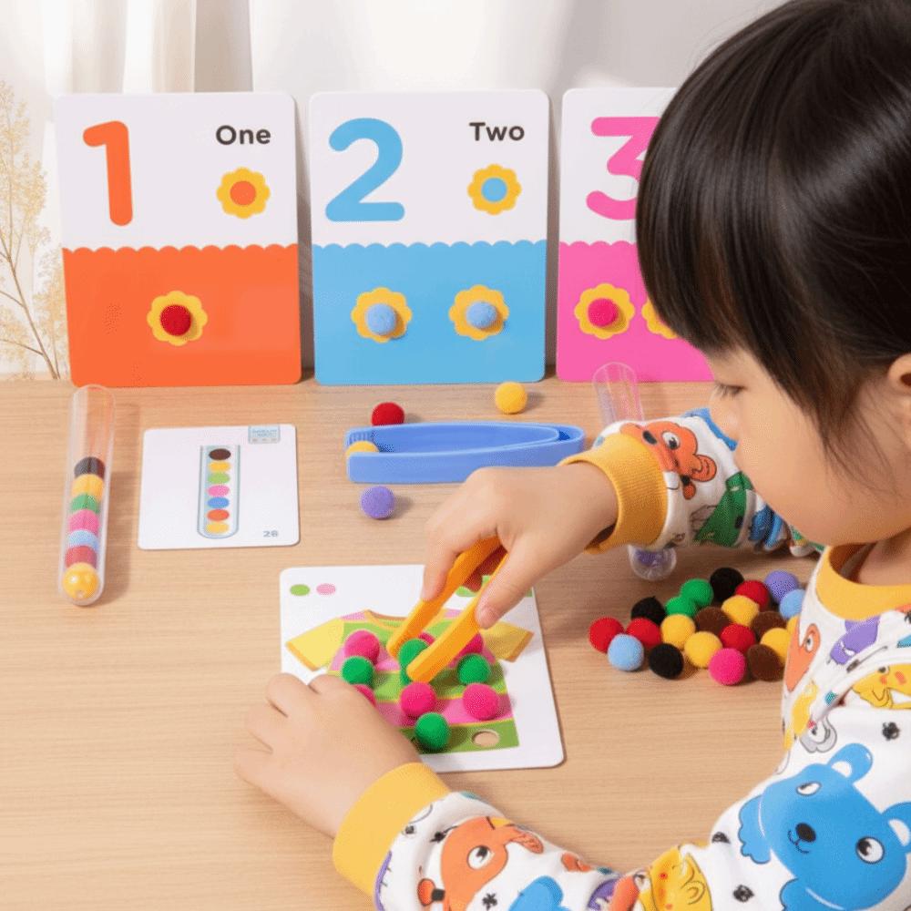 Color Sorting Clamp Plush Ball Montessori Toys Pattern Educational Matching Games Children'S Gift