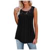 Womens Sleeveless Lace Active Tank Tops Ruffle Loose Tunic Blouse Shirt Blouse