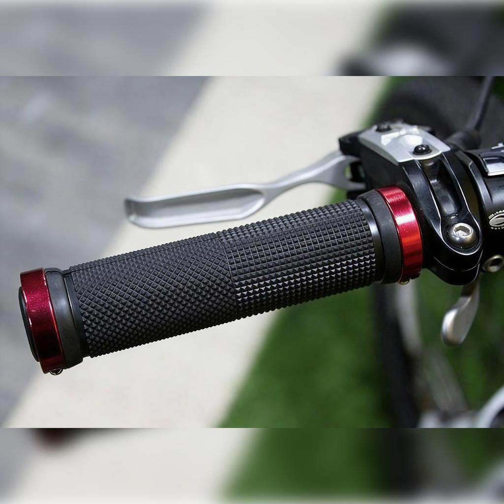 Bicycle Handlebar Grips Aluminum Alloy Double Lock-On Anti-Slip Rubber for MTB Fixed Gear Bike