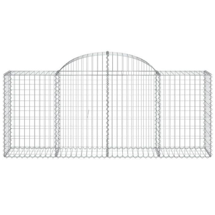 VidaXL Paniers à gabions arqués 40 pcs 200x50x80/100 cm Fer galvanisé, gabion, cage de gabion, panier de mur de gabion, mur 3146317