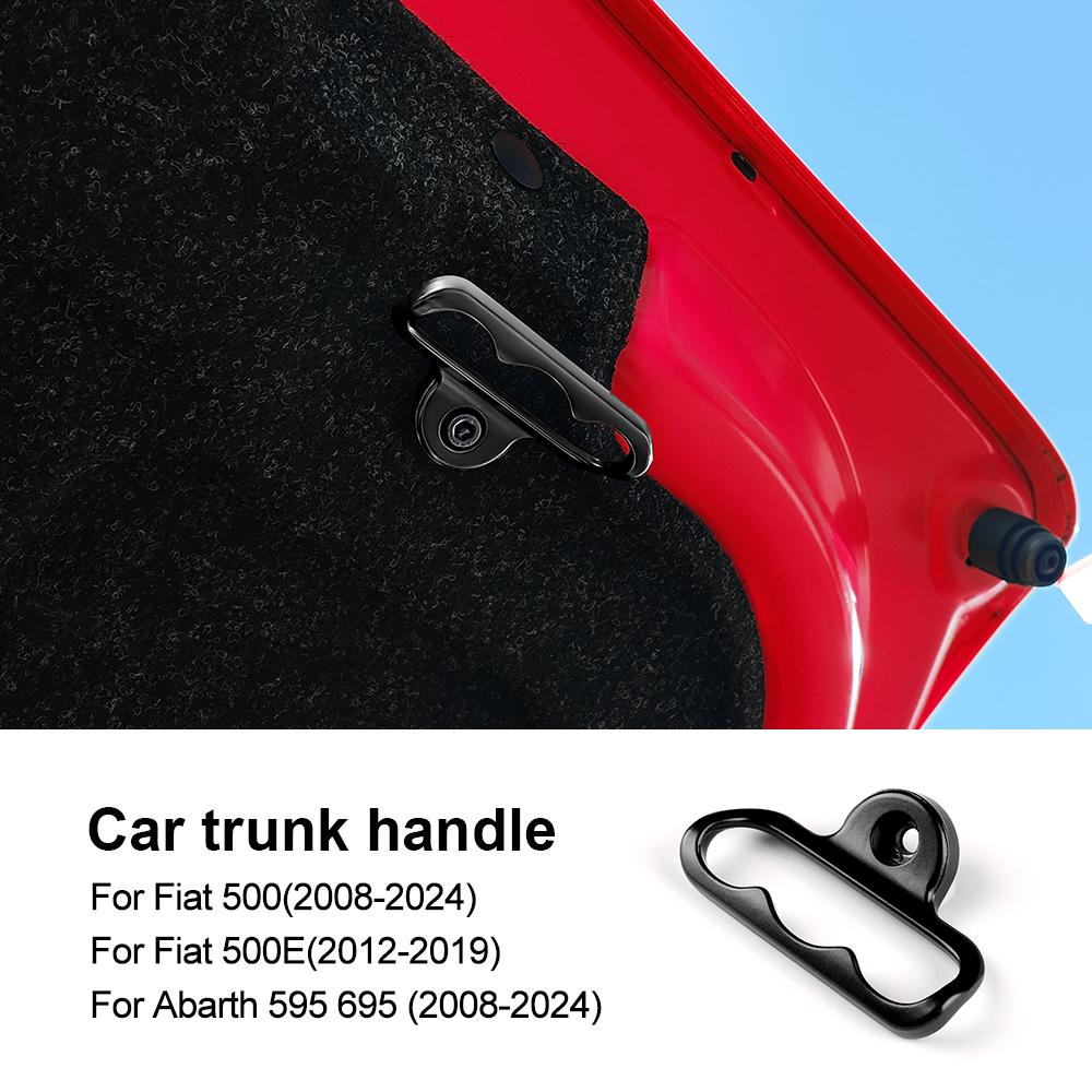 

For Abarth 595 695/Fiat 500 2008-2025 For Fiat 500E 2012-2019 Car Rear Trunk Door Cover Handle Aluminum Alloy Accessories