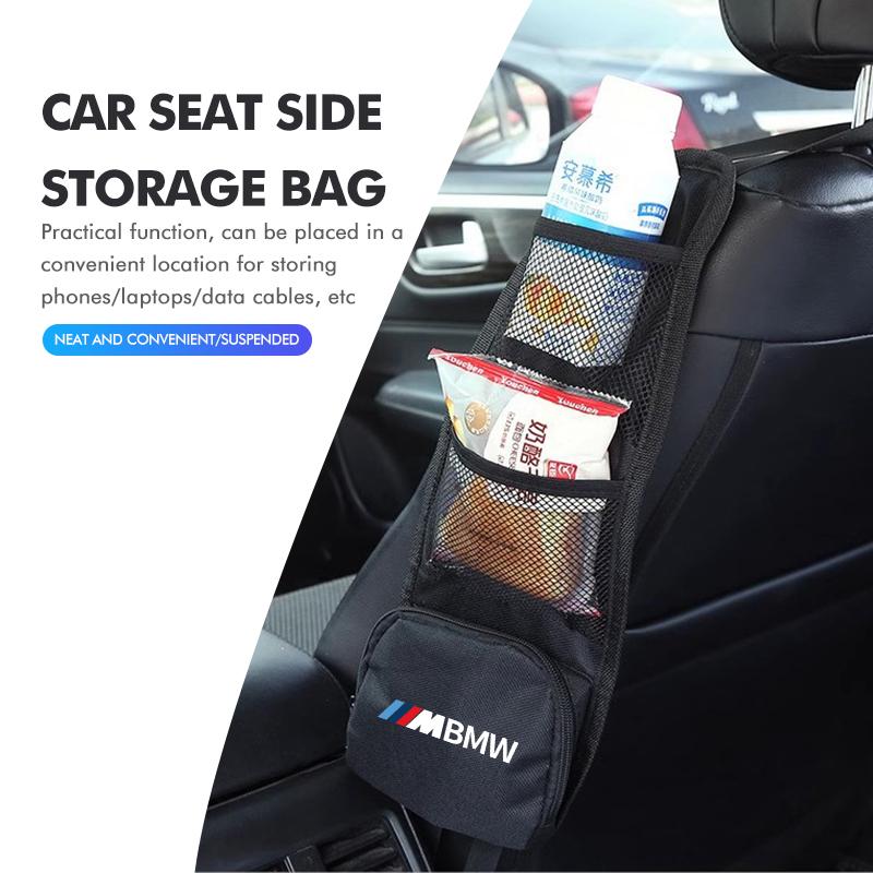 2025 Hot Car Seat Side Storage Hanging Bag Drink Phone Holder Pocket For BMW F30 E36 F20 E87 E70 E91 E30 E53 F31 F40 E92 E93