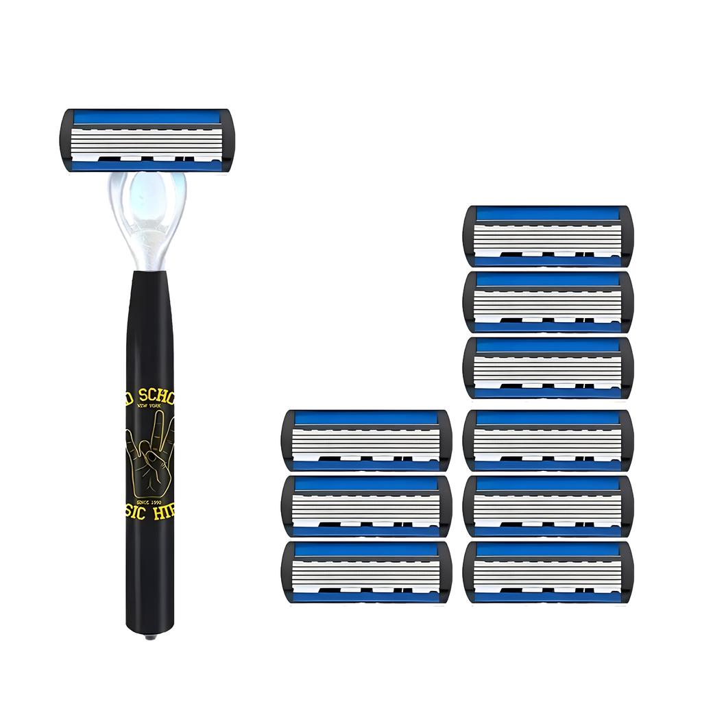 6-layer Blades Replacement Shaver Head Cassette Shaving Razor Blade Replacement Set Factory Direct Sales Men Manual Safety Razor