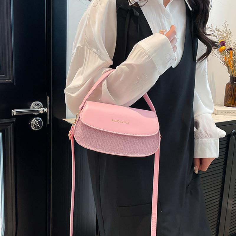 Women's Faux Leather Handbag Versatile Fashion Shoulder Casual Commuting Bags Girl Brand Designer Saddle Handbag KTB