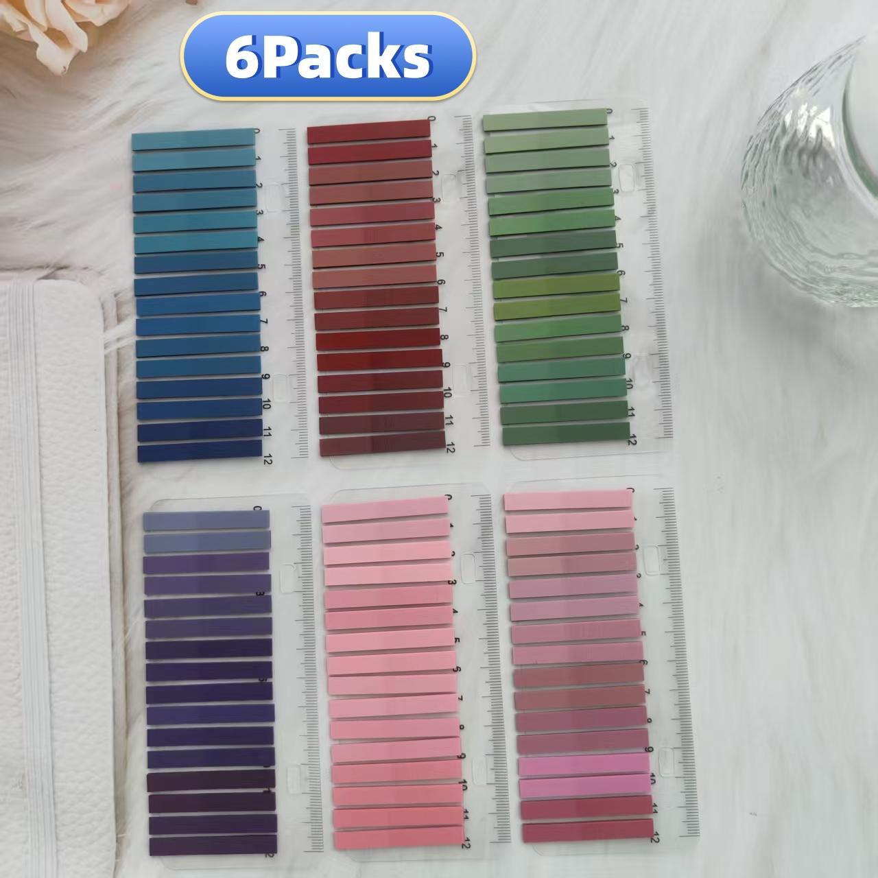

6Packs Sticky Note Tabs for Page Marking PET Page Markers with Ruler Transparent Classify File Label Memo Stickers for Office